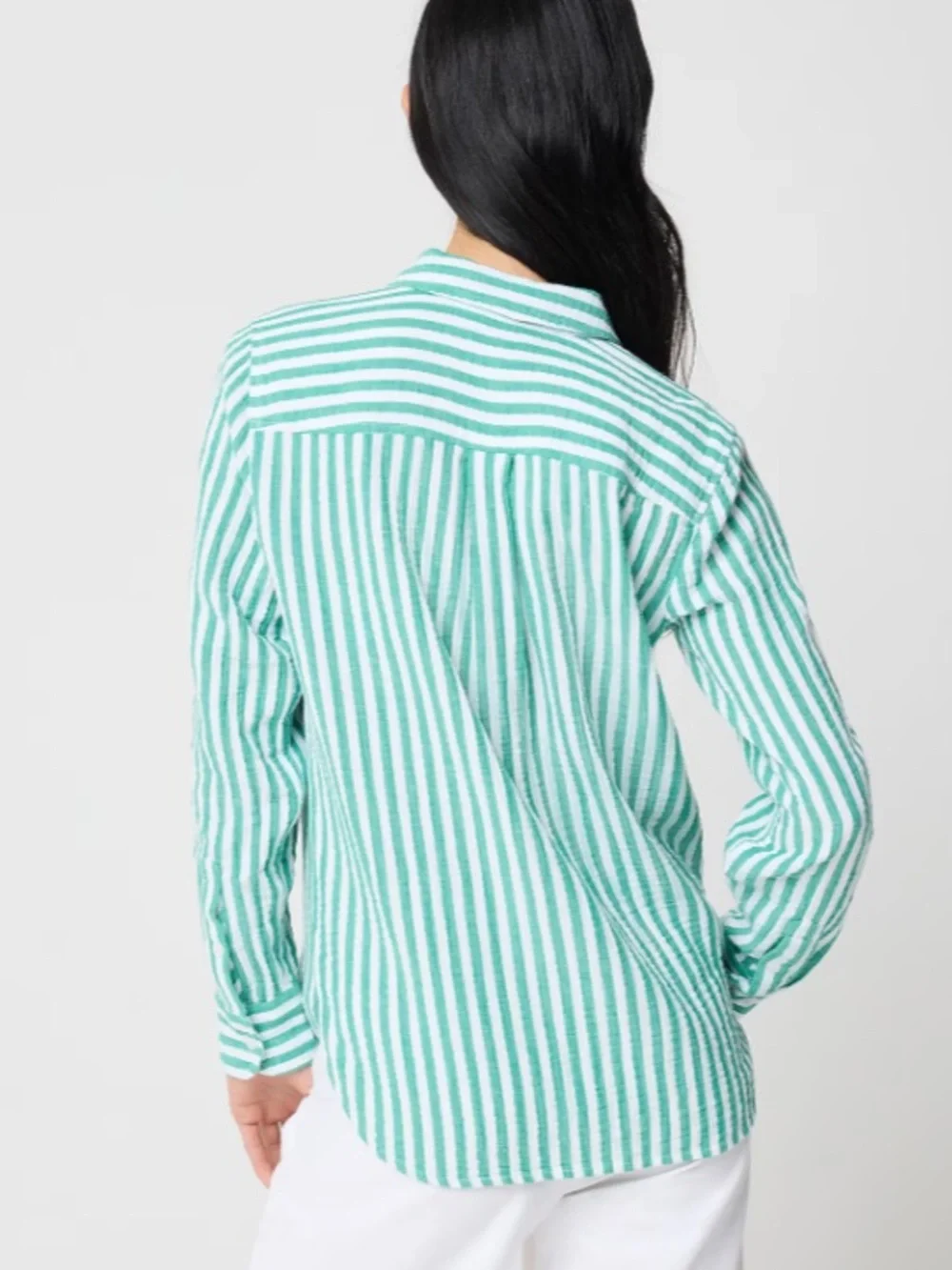 J crew Striped gauze button-up shirt